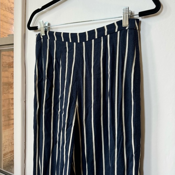 Reformation Striped Wide Leg High Rise Pants Lightweight Navy White 6 - Picture 9 of 10